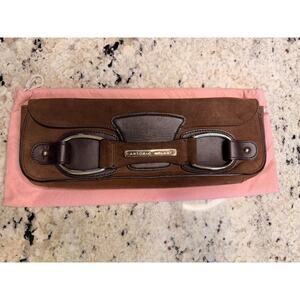 Antonio Melani Soft Brown Suede Leather Clutch Bag Handbag Purse